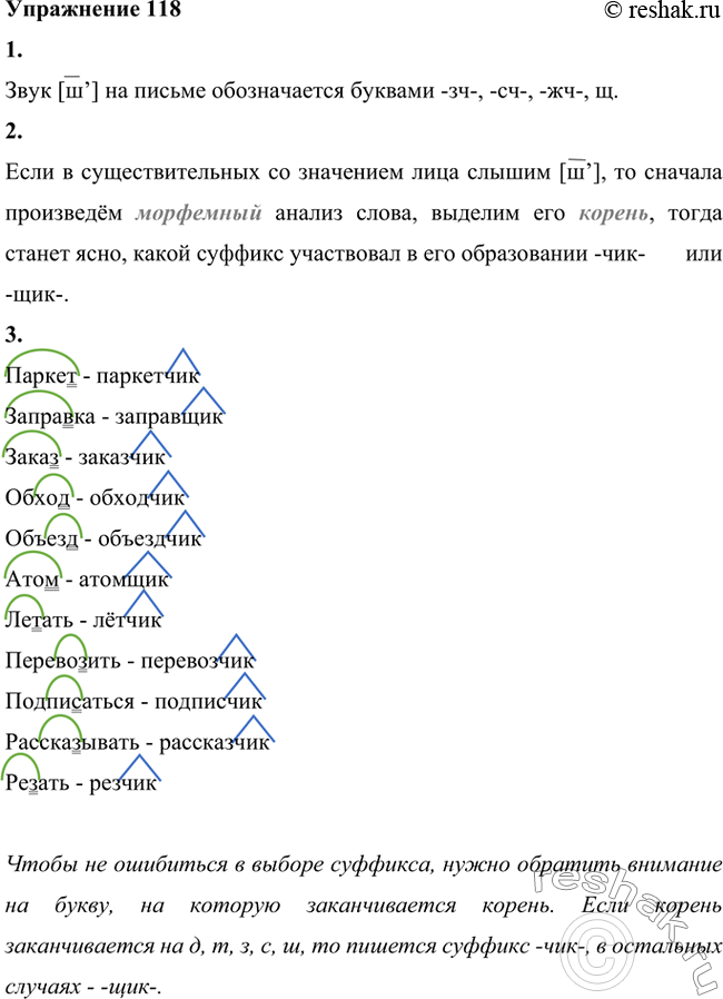 Изображение 1. Рассмотрите опорный материал. Какими буквами обозначается на письме звук [ш’]?2. Дополните вывод.Если в существительных со значением лица слышим [ш’], то...